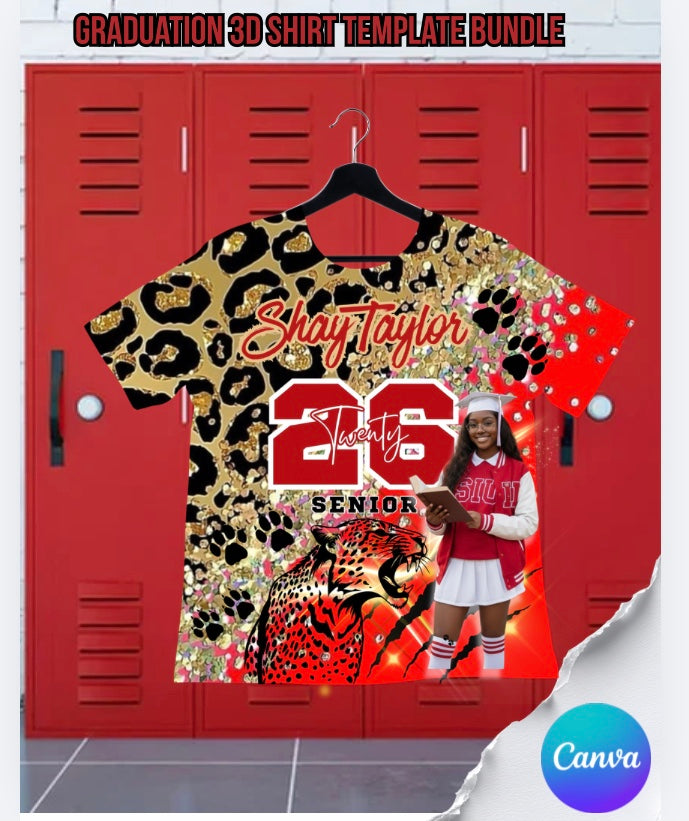 Graduation 3D T shirt Template