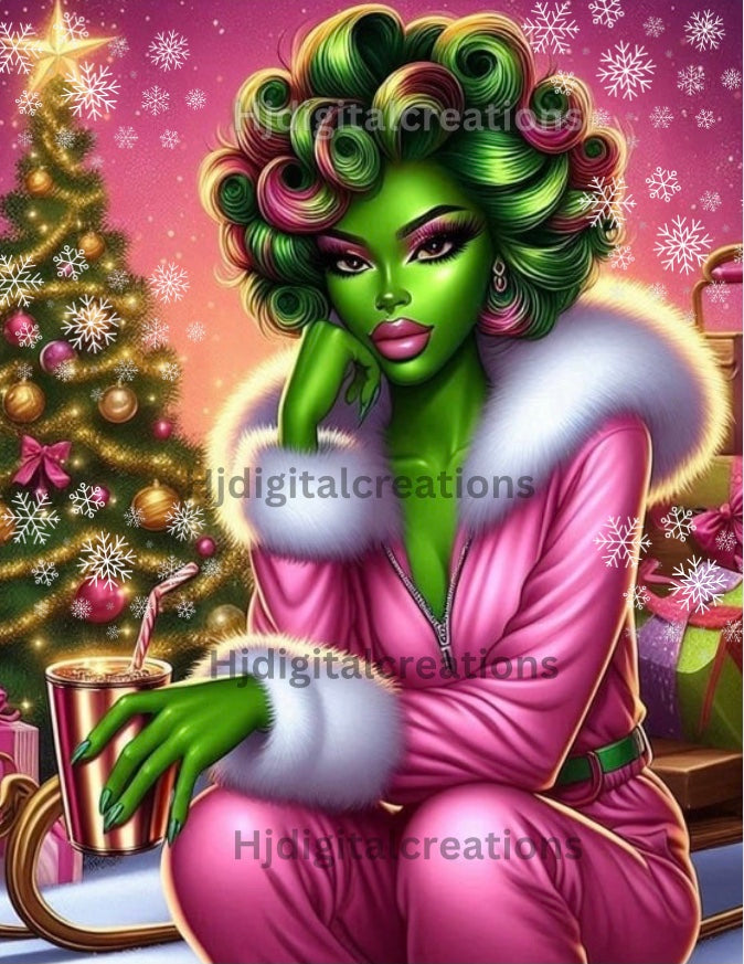 Grinch woman Digital Image (6) bundle