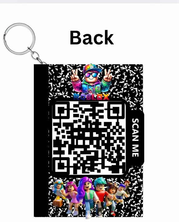 Emergency contact QR code composition key chain