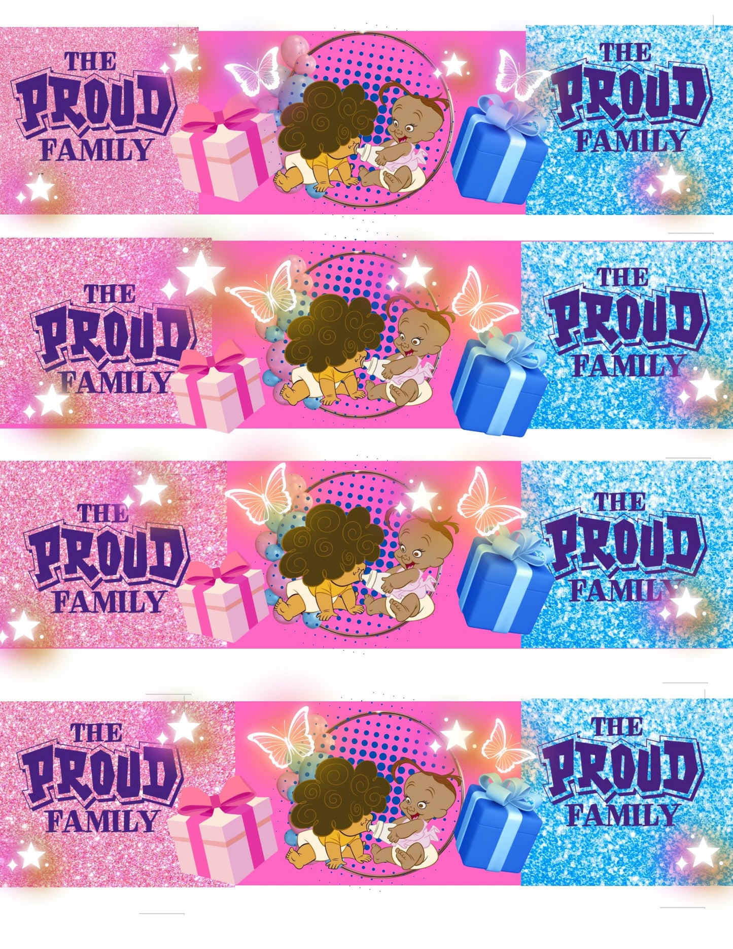 Proud FamilyTheme Party Favor Template Bundle
