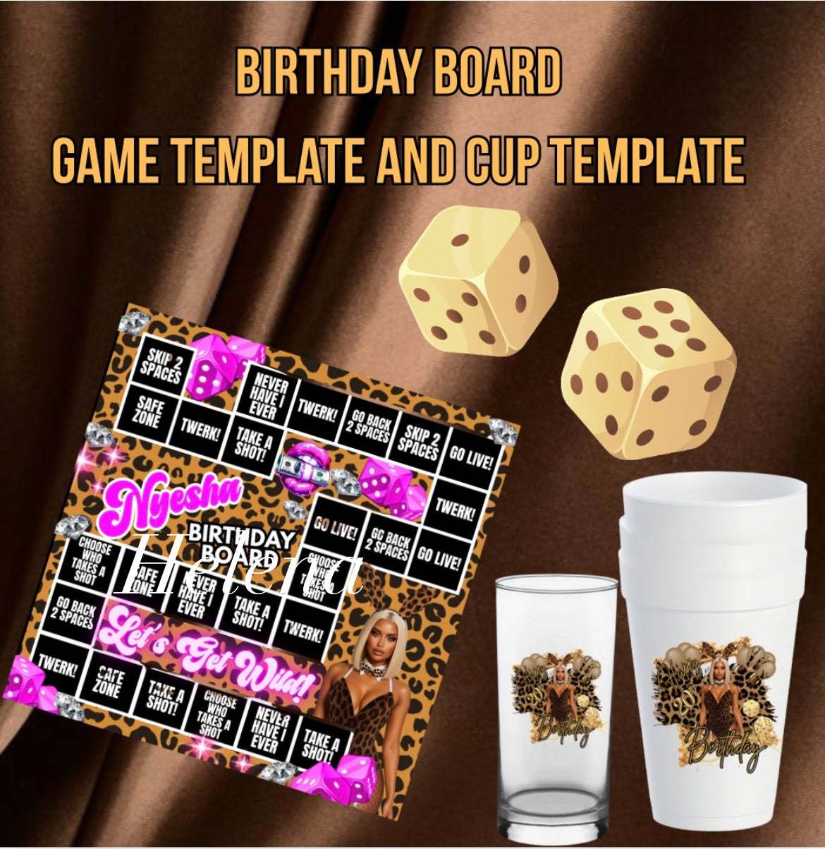 Birthday Gameboard & Cup design