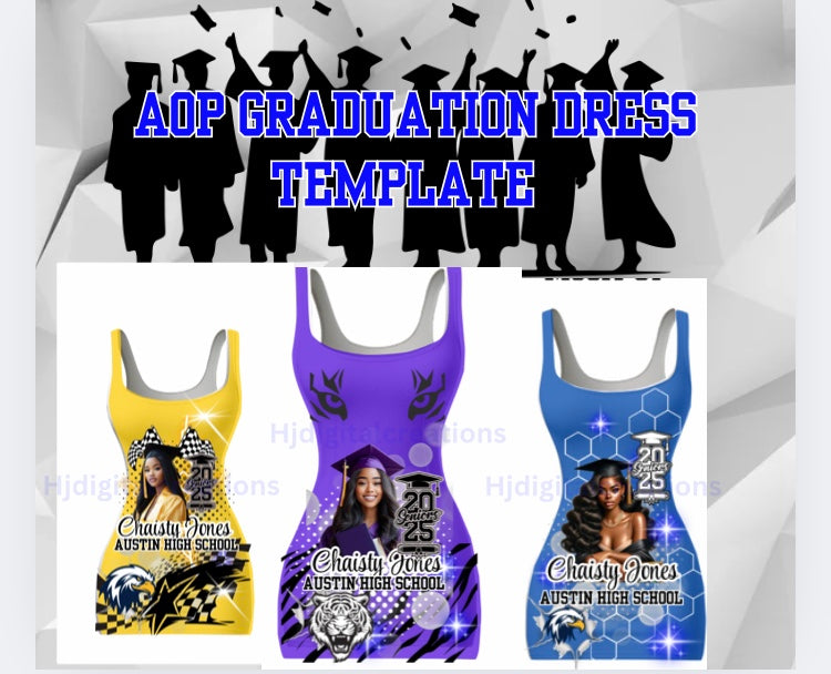 AOP Graduation Dress Template Hj Digital Creations AOP Graduation Dress Template Hj Digital Creations
