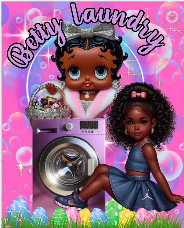 Washing machine Easter basket template Betty Boop