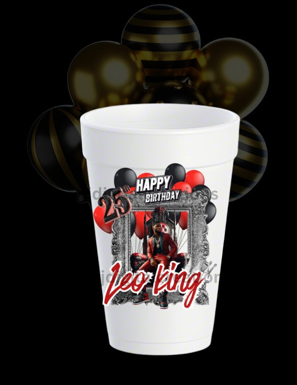 Leo birthday party favor cup template