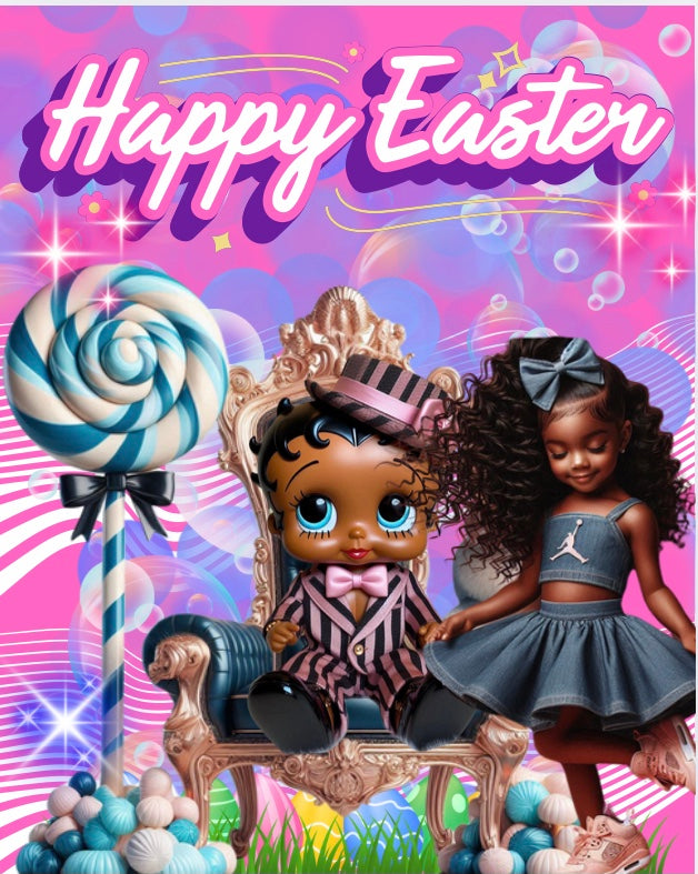 Washing machine Easter basket template Betty Boop