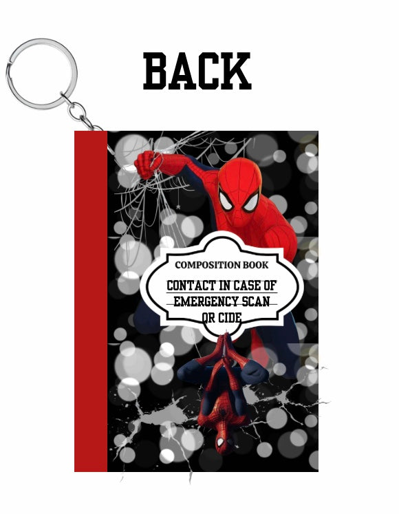 Emergency contact QR code composition key chain