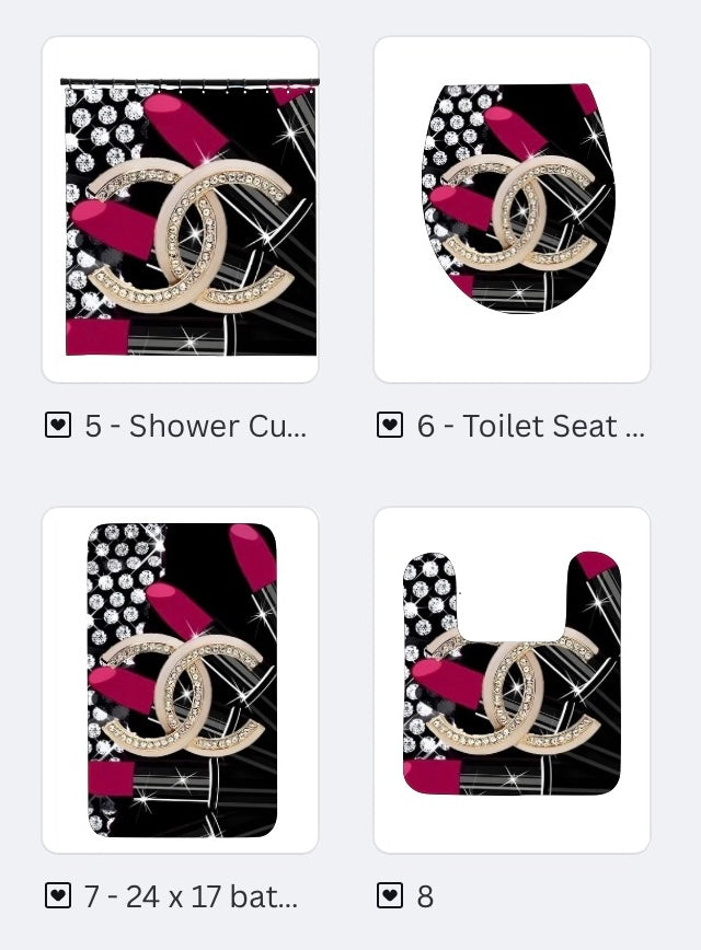 Black Art Bathroom Set Template