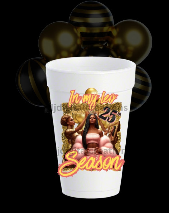 Leo birthday party favor cup template