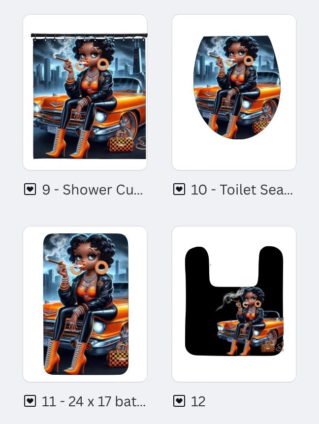 Black Art Bathroom Set Template