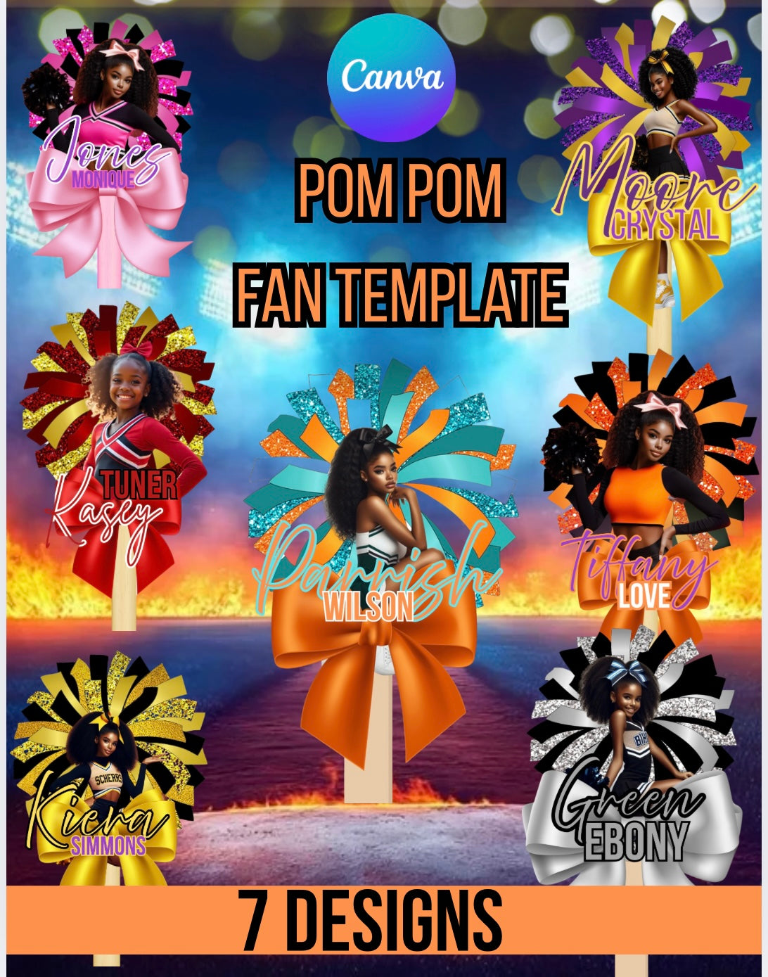 Cheerleader fan template
