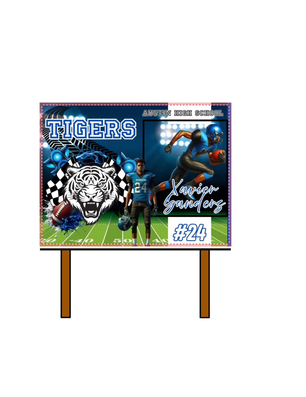 Cheer and Football yard sign template