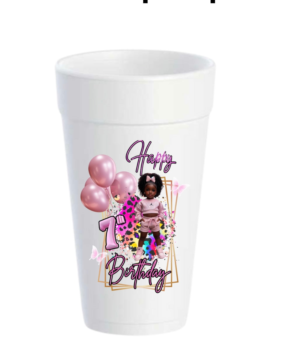 Birthday T shirt design and foam cup bundle