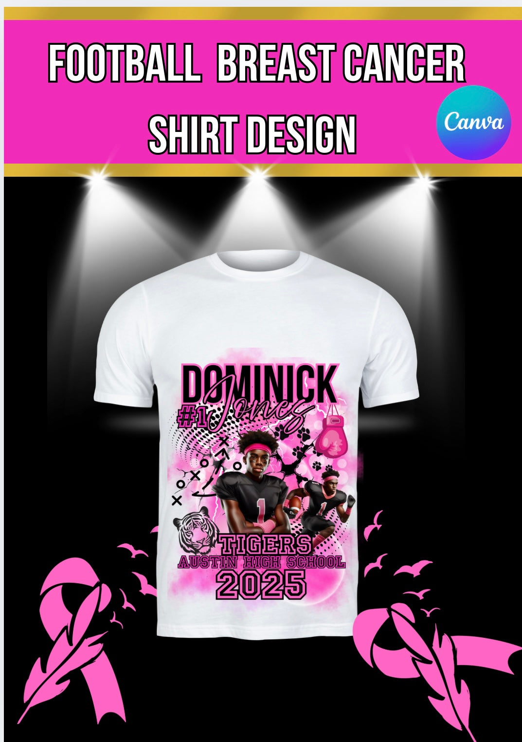 Football Cancer T shirt Template