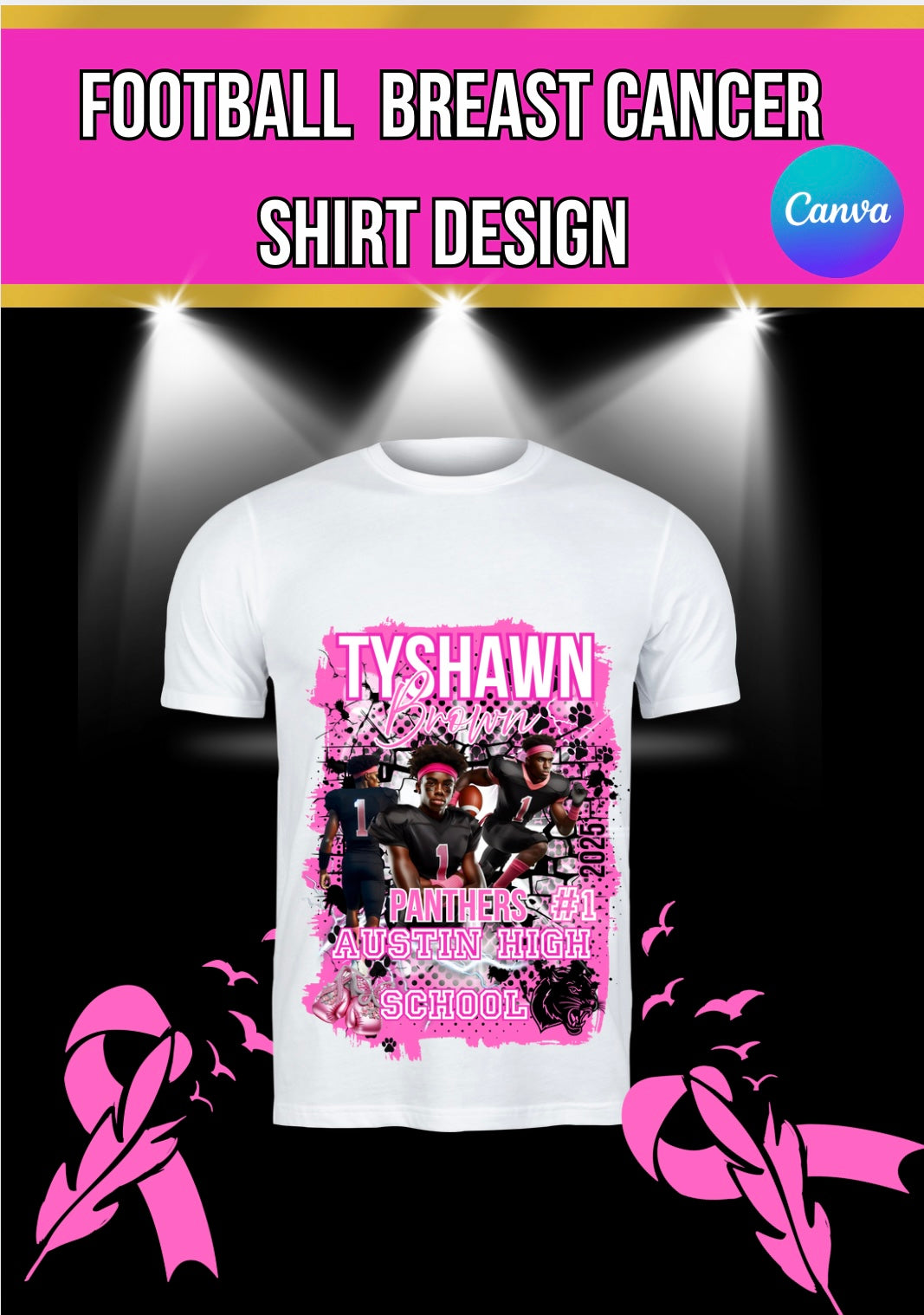 Football Cancer T shirt Template