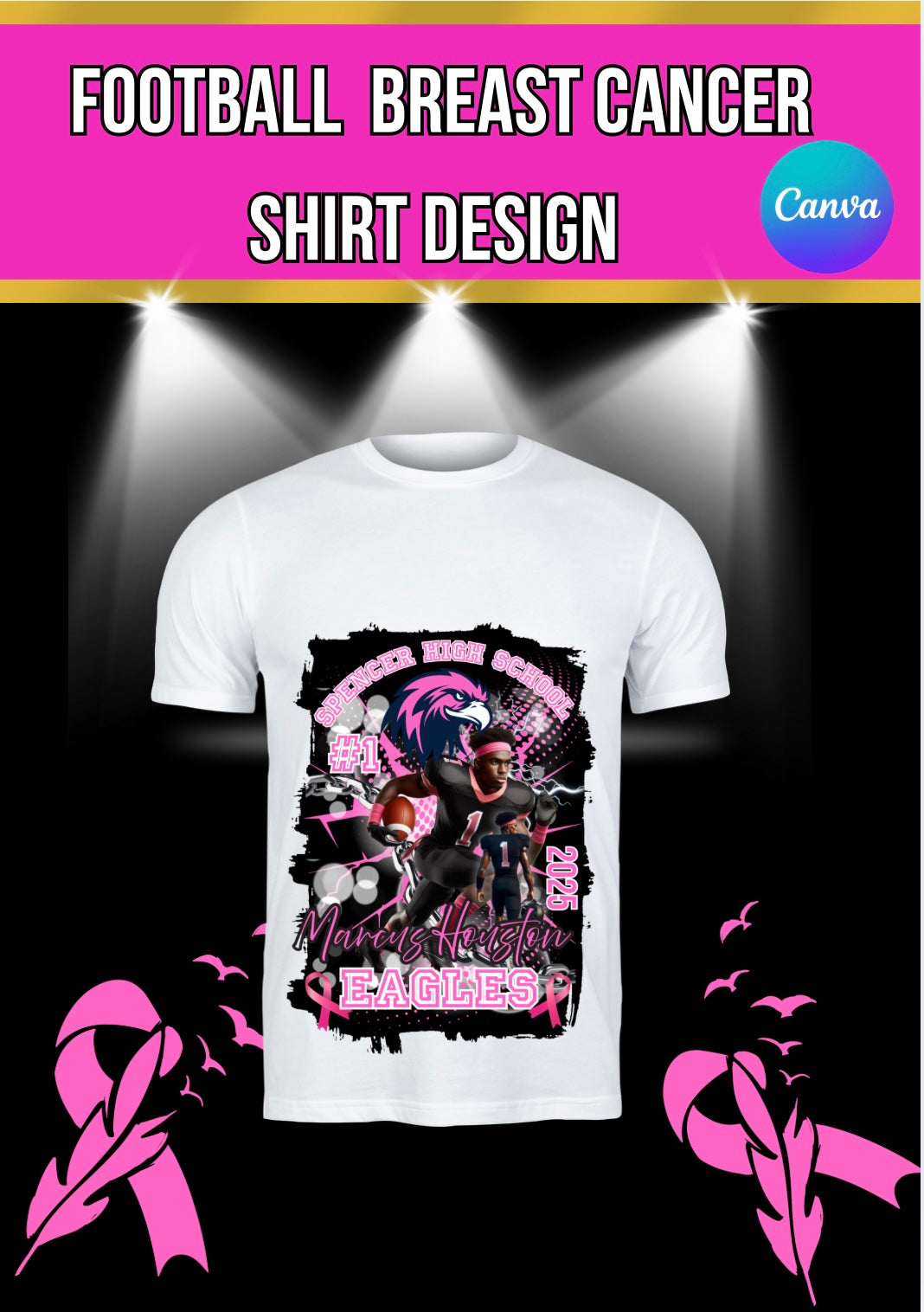 Football Cancer T shirt Template