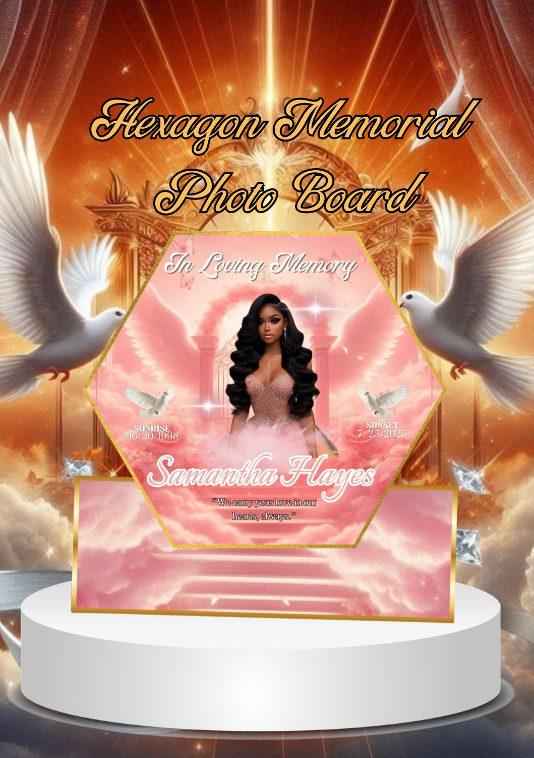 Hexagon Memorial Photo Board