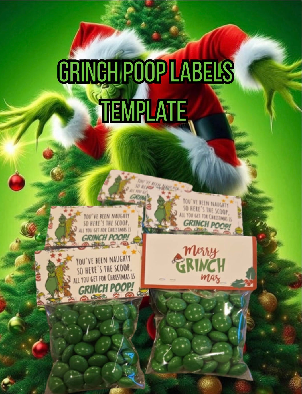 Christmas Grinch Poop label