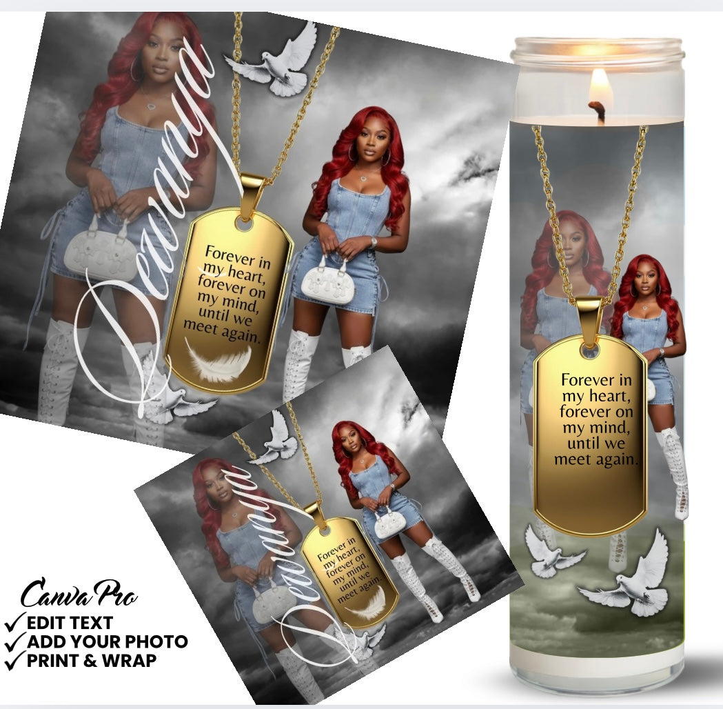 Memorial Candles Label Template