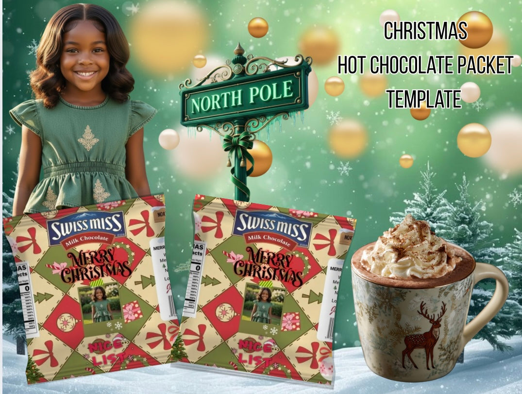 Hot cocoa packet template