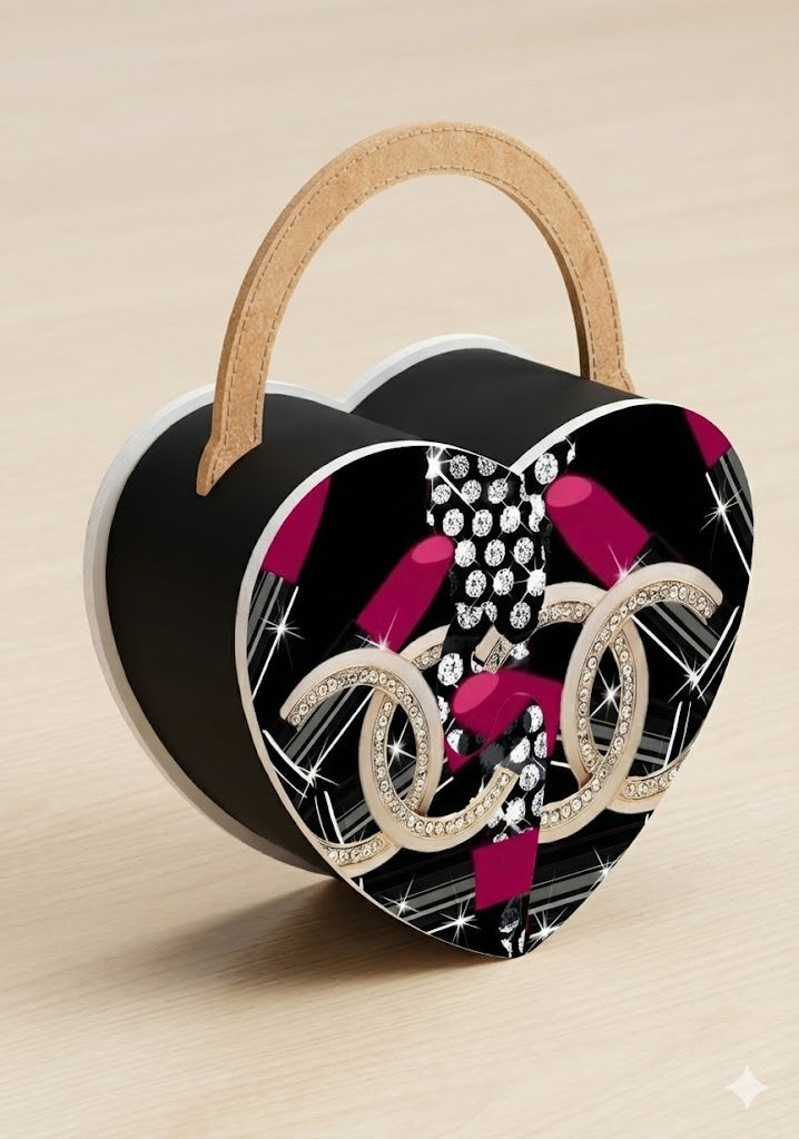 Designer Heart Shape Hand Bag Template