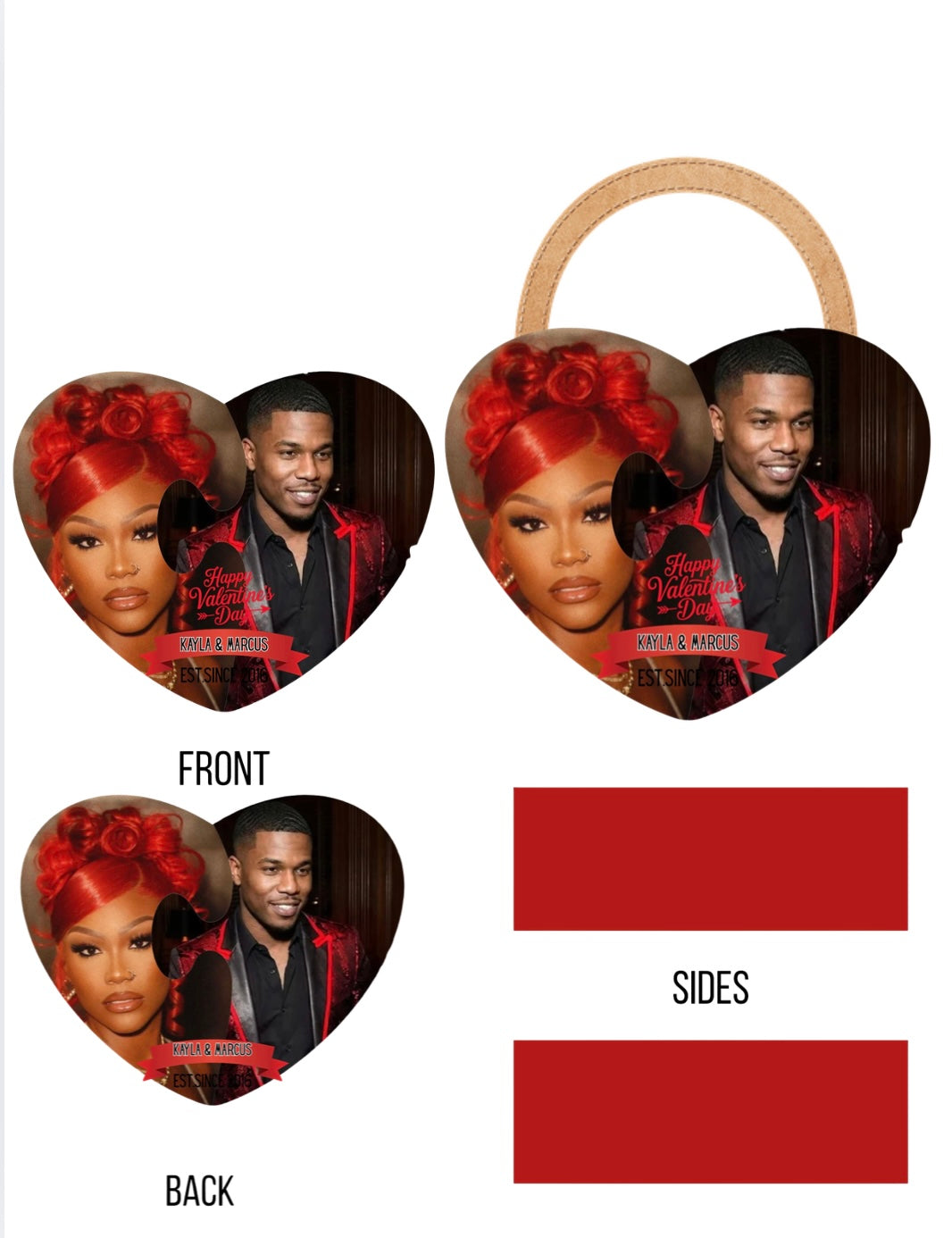 Designer Heart Shape Hand Bag Template