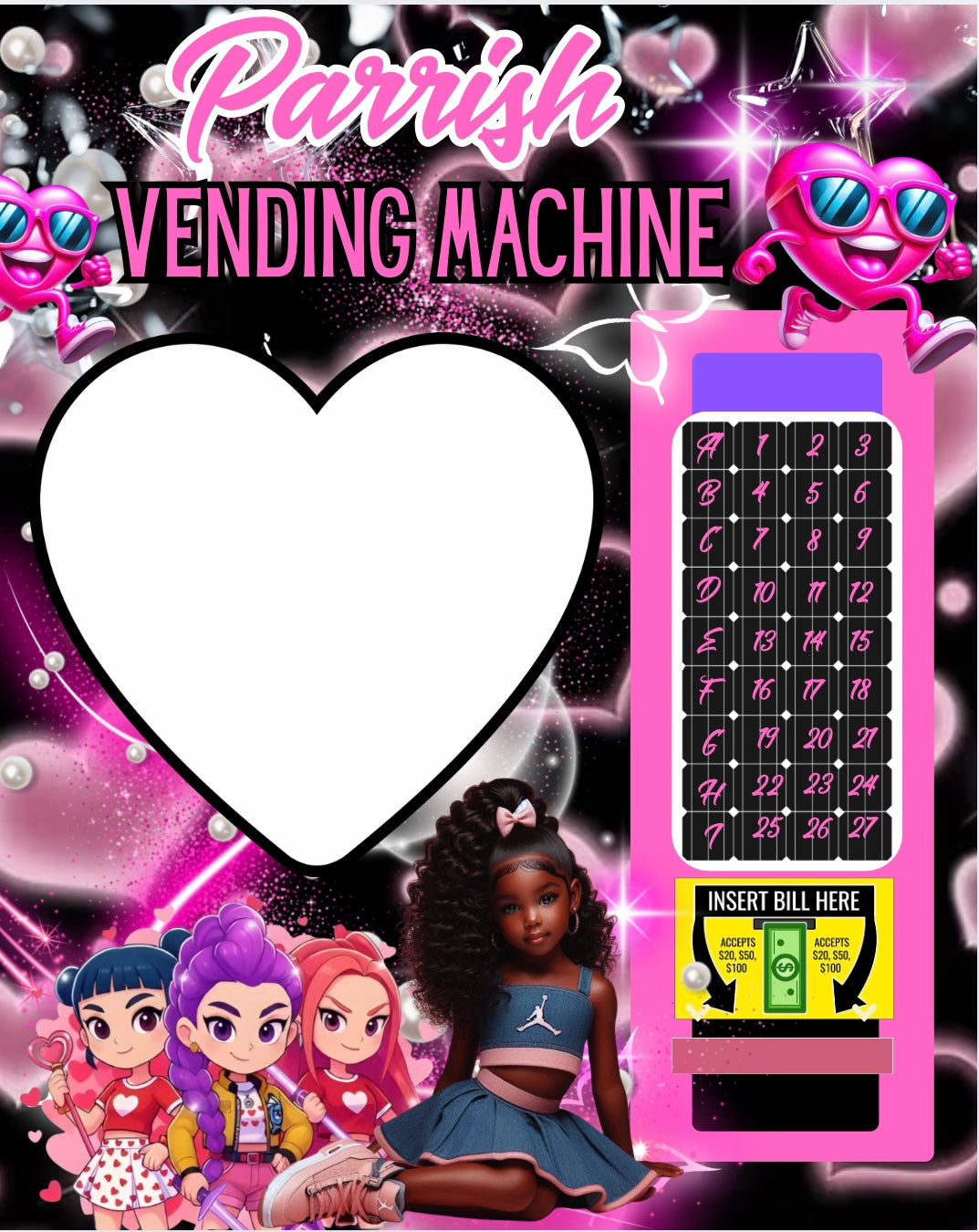 K pop demon hunter vending machine template