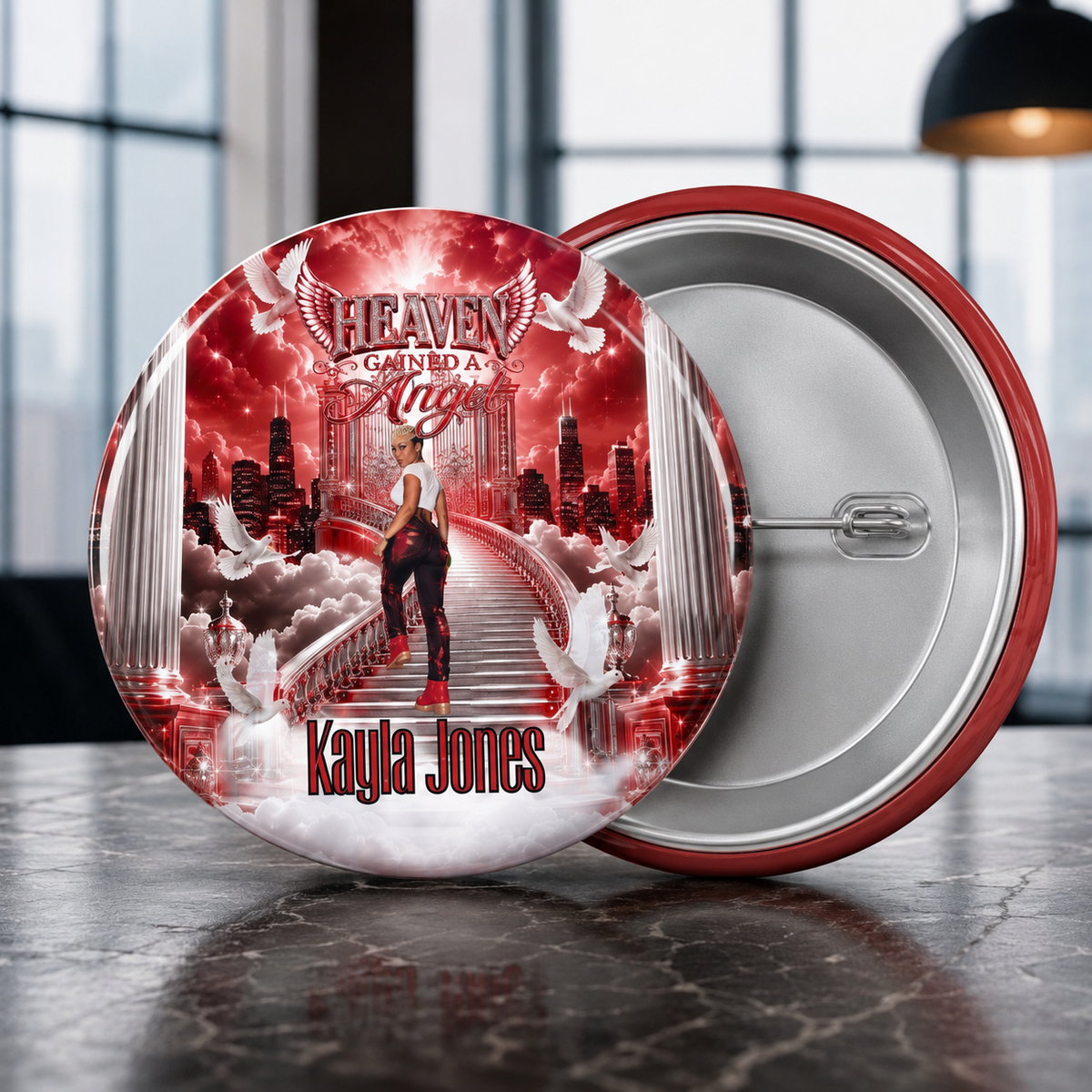 Memorial button template