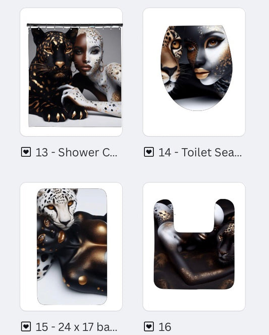 Black Art Bathroom Set Template