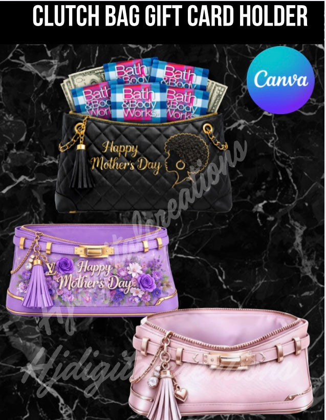 Clutch Bag Gift Card Holder Template