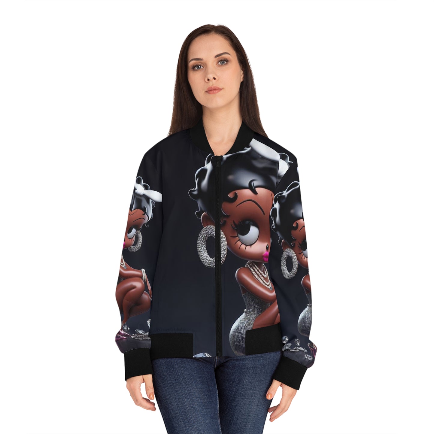 Betty Boop light weight Women's Bomber Jacket (AOP)