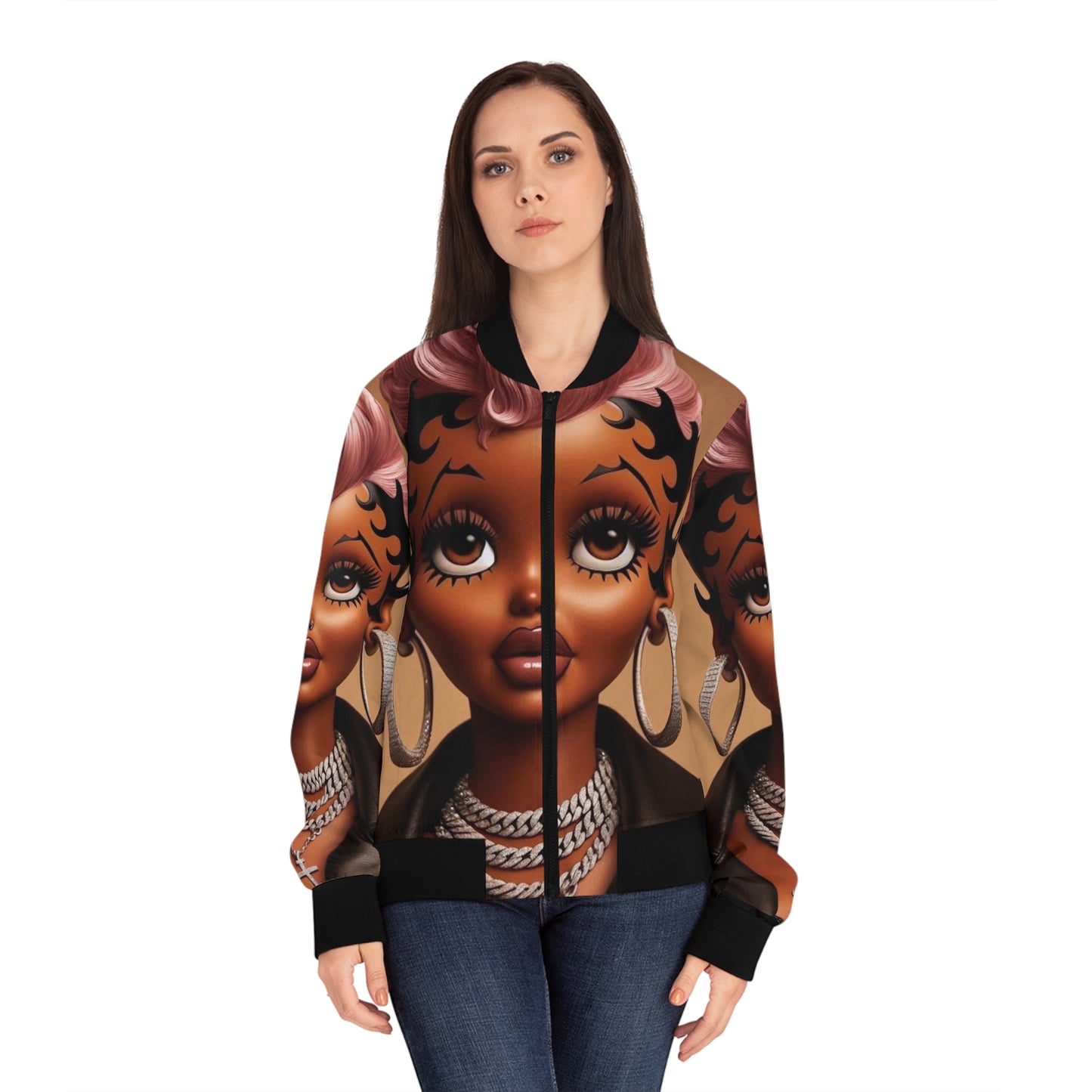 Betty Boop Women's Bomber Jacket (AOP)