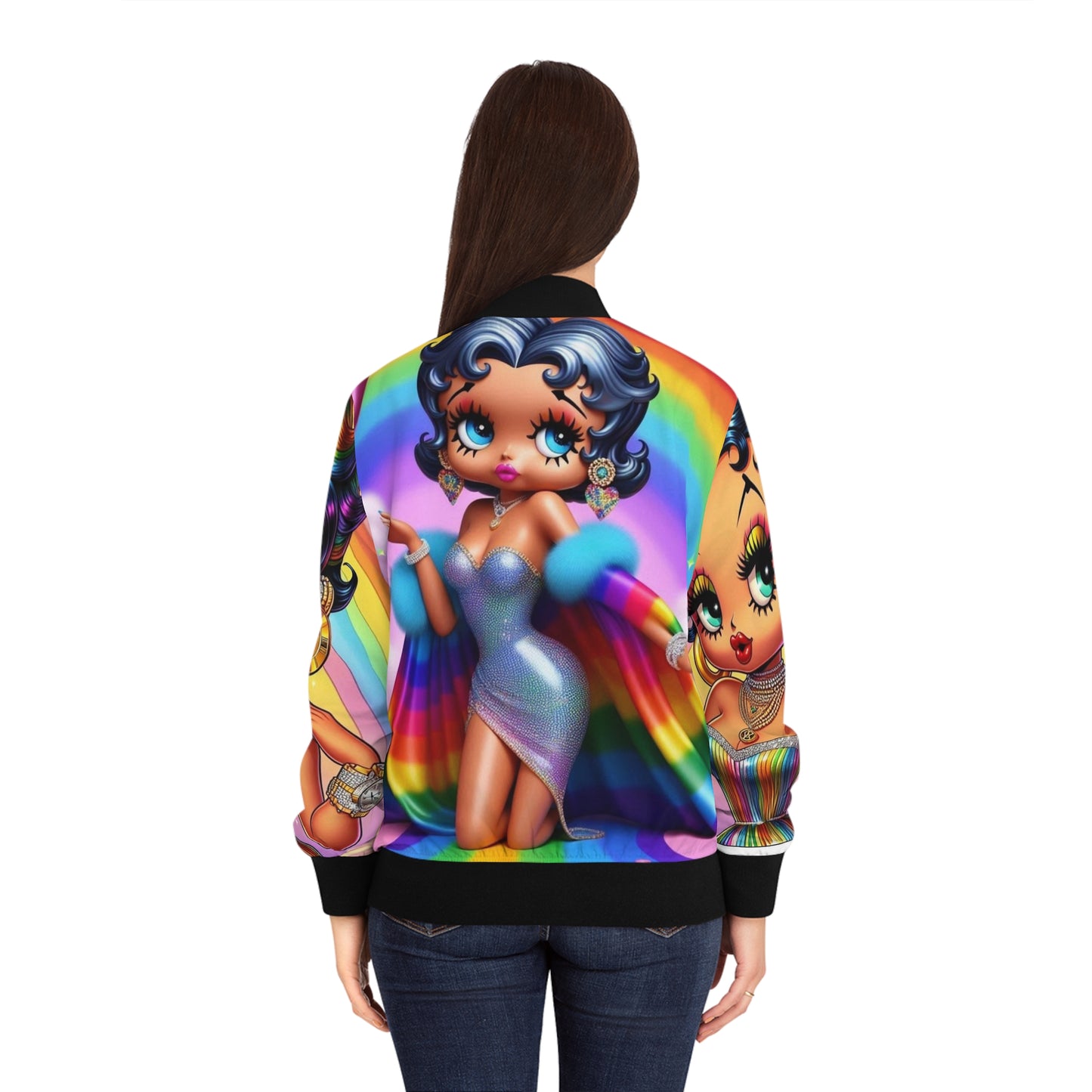 Betty Boop Women's Bomber Jacket (AOP)