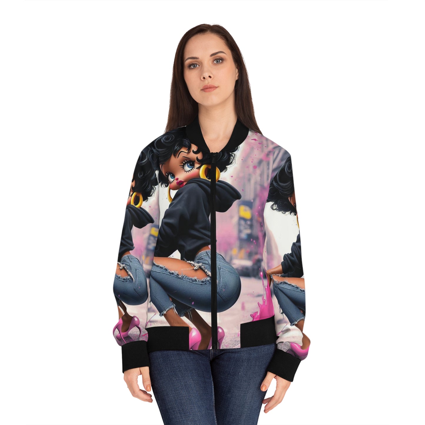 Betty Boop Women's Bomber Jacket (AOP)