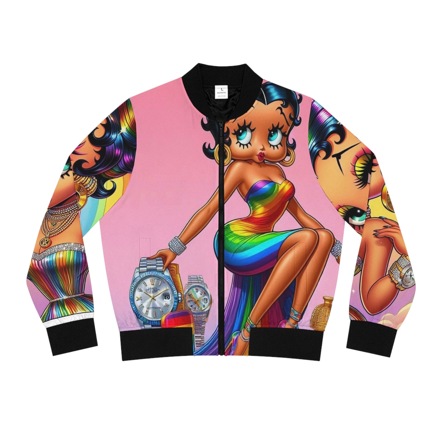 Betty Boop Women's Bomber Jacket (AOP)