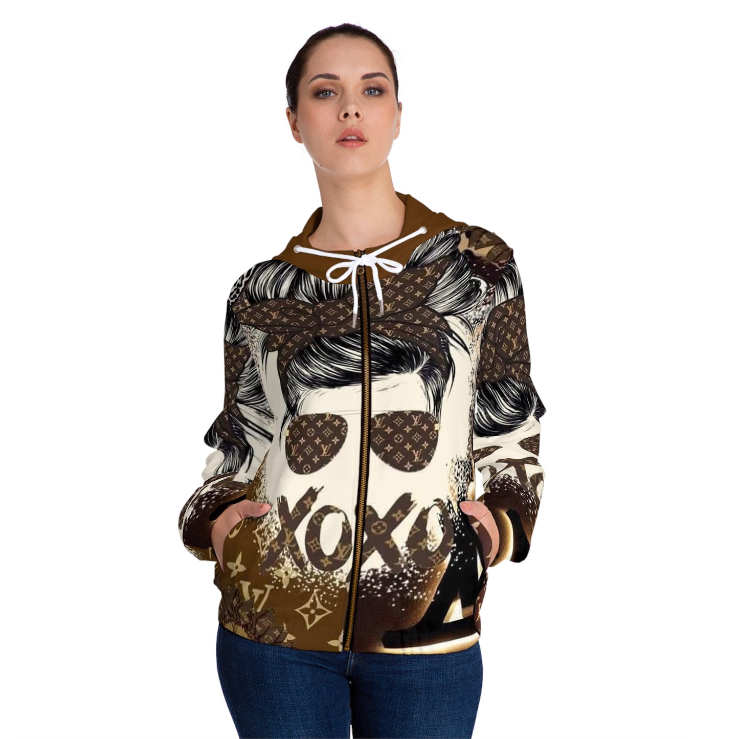 Designer Print Women’s Full-Zip Hoodie (AOP)