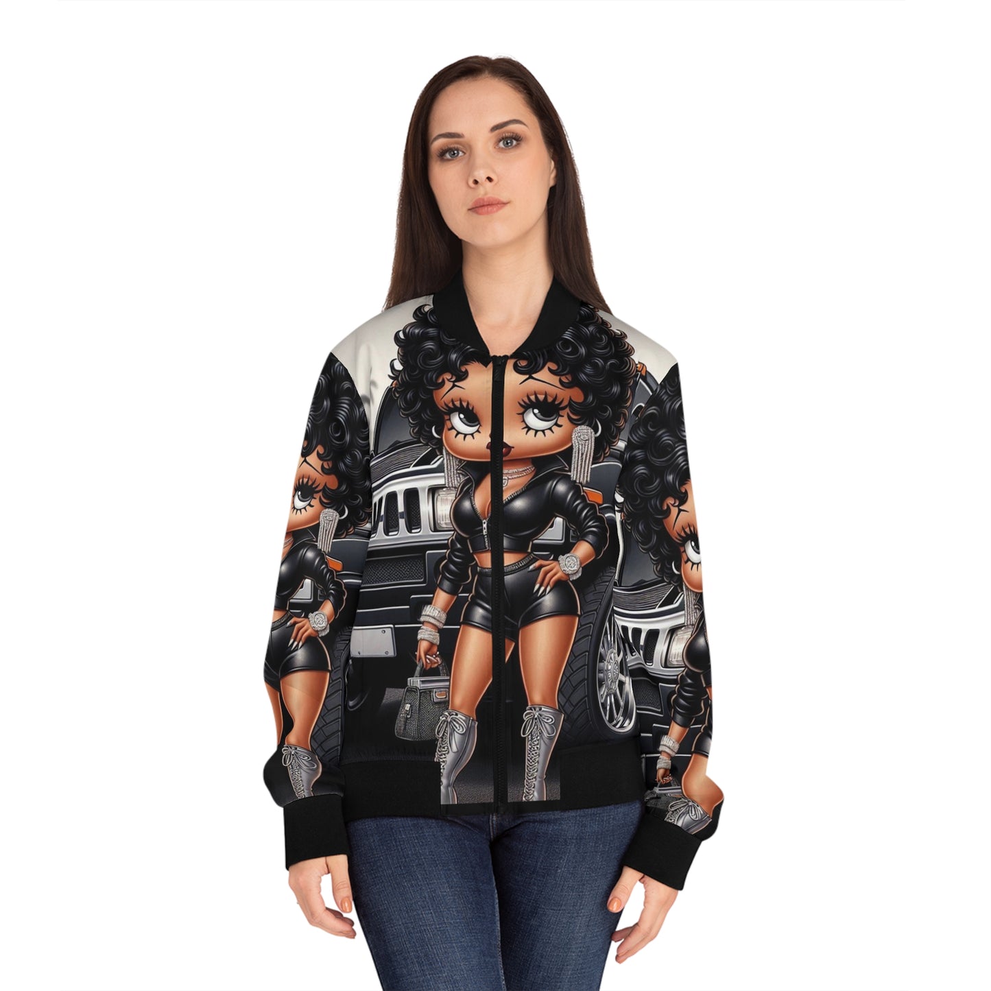 Betty Boop Women's Bomber Jacket (AOP)