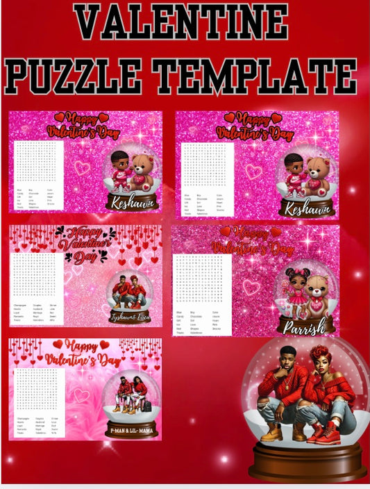 Valentines Day Puzzle  Template