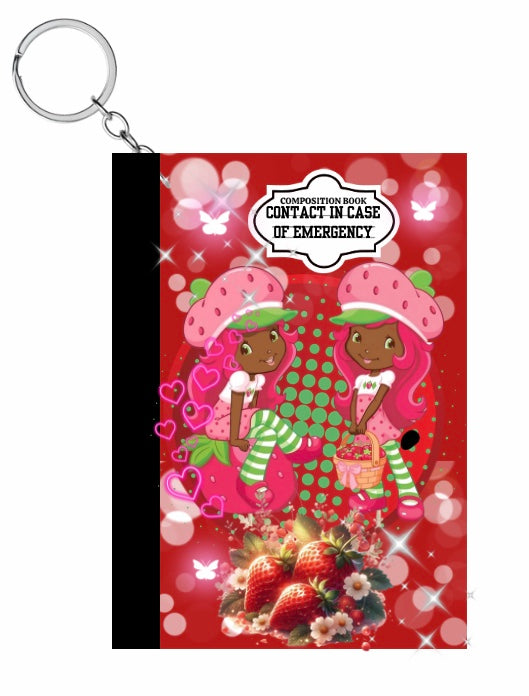 Emergency contact QR code composition key chain