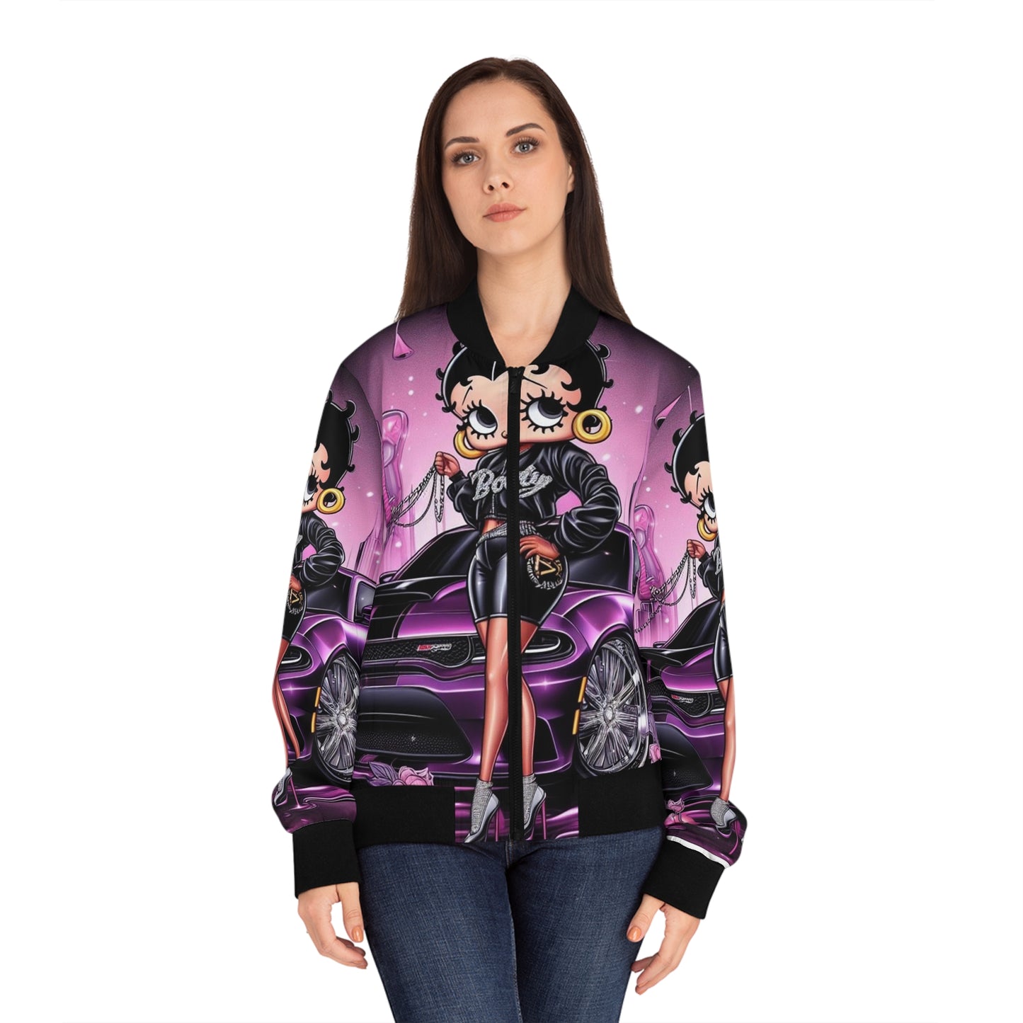 Betty Boop light weight Women's Bomber Jacket (AOP)