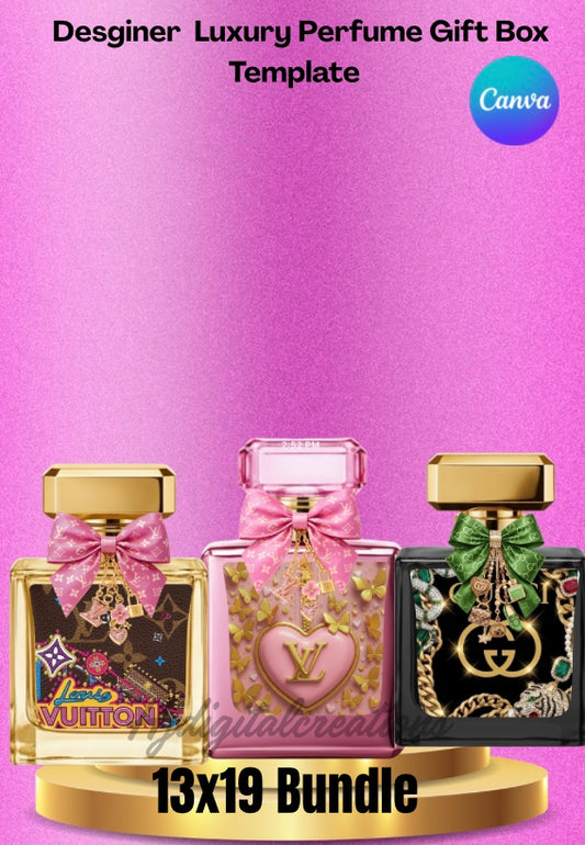 Luxury Designer Perfume Gift box Template (Bundle)