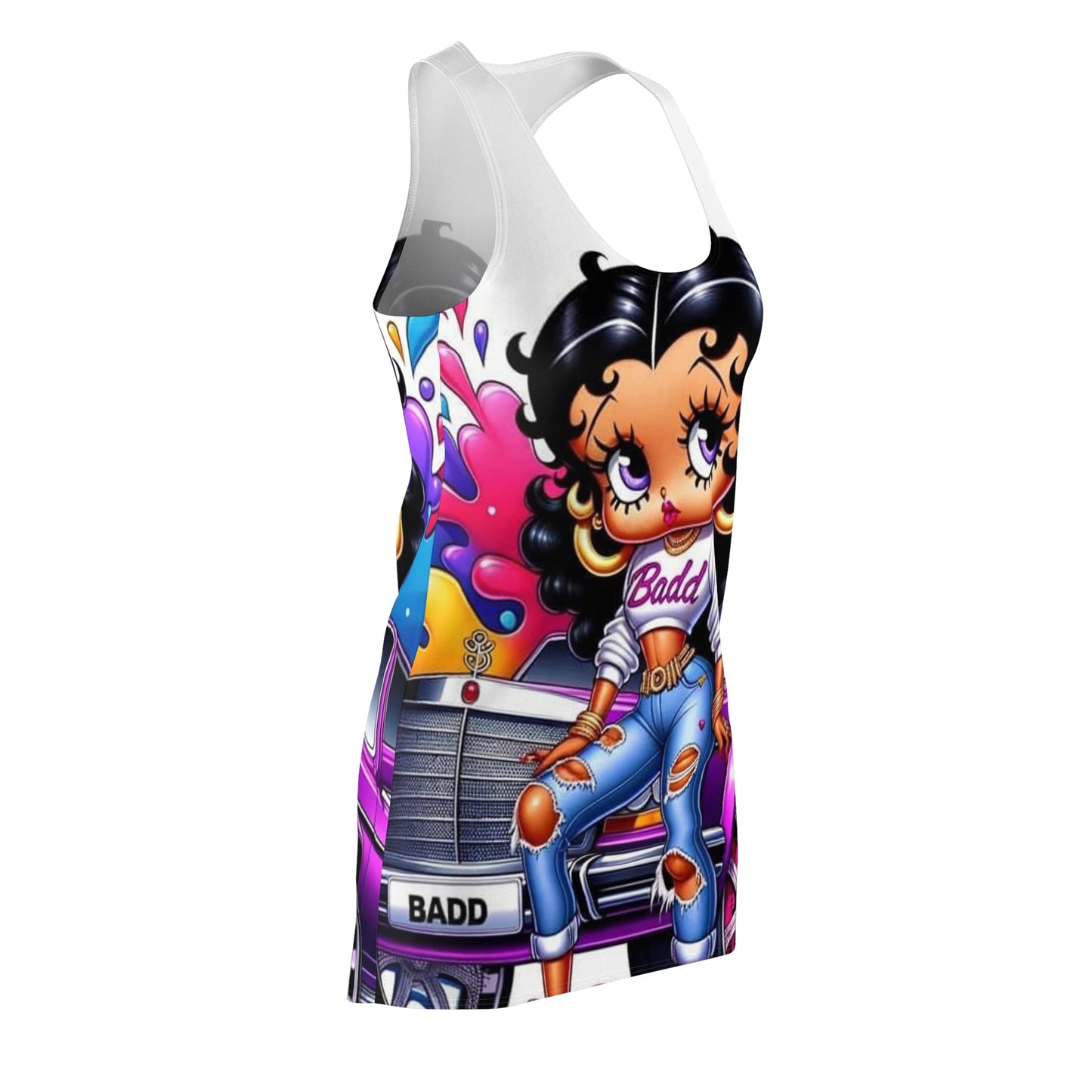 Betty Boop Women's Cut & Sew Racerback Dress (AOP)