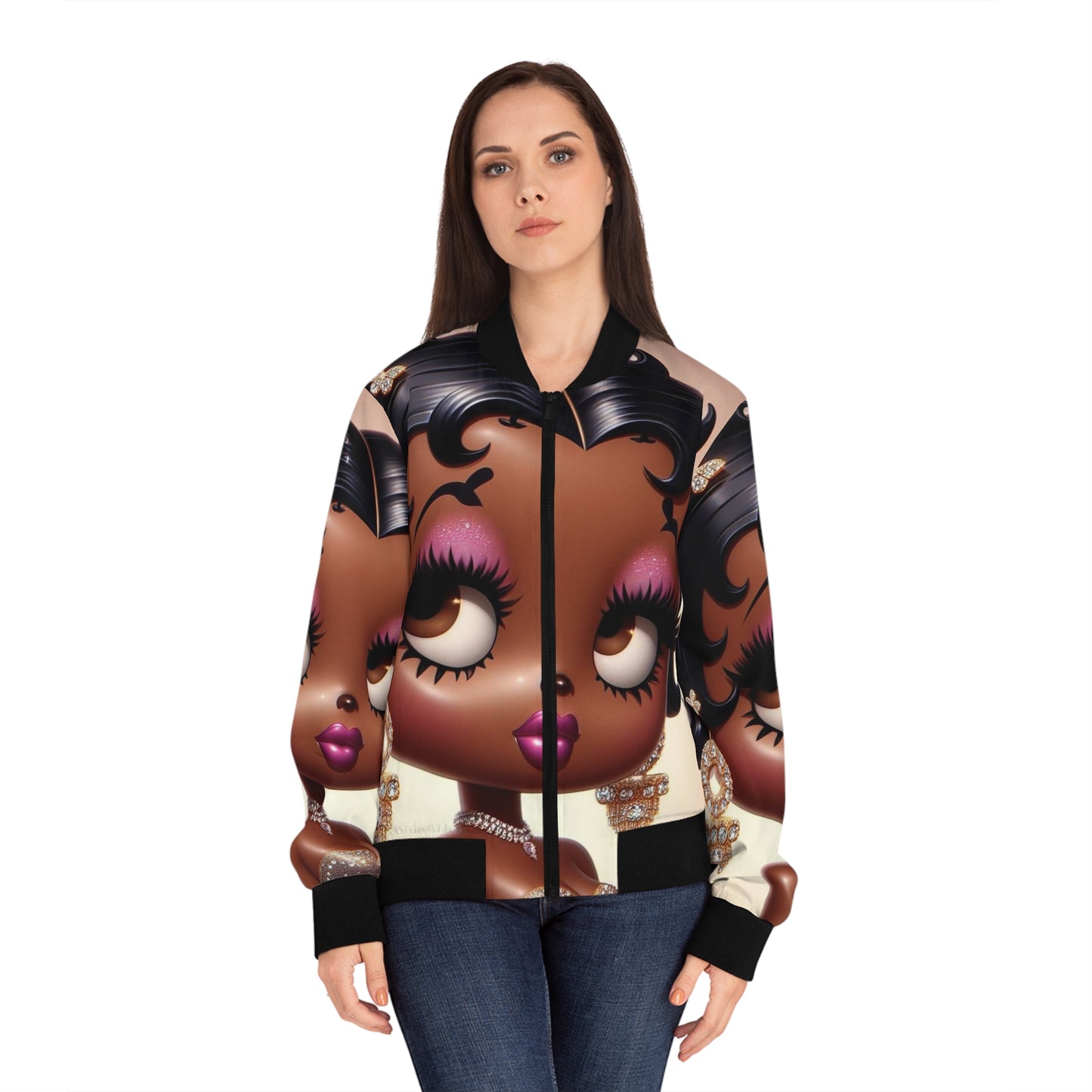 Betty Boop Women's Bomber Jacket (AOP)