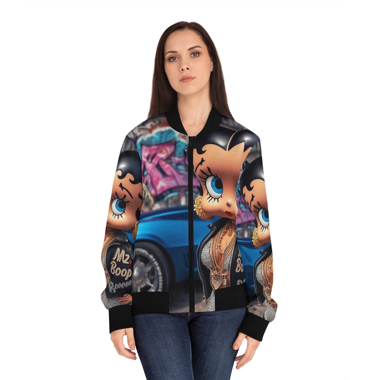 Betty Boop Women's Bomber Jacket (AOP)