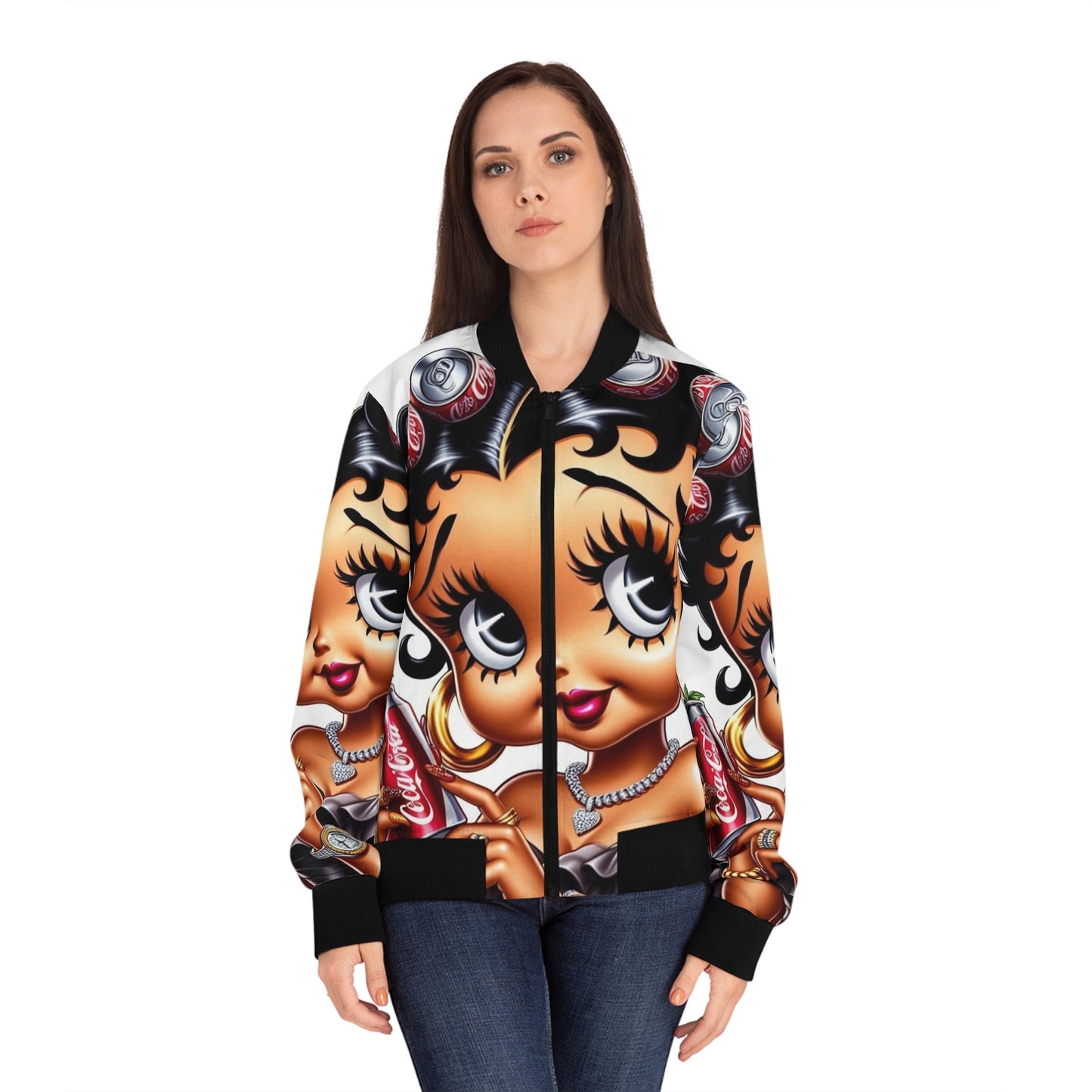 Betty Boop Women's Bomber Jacket (AOP)