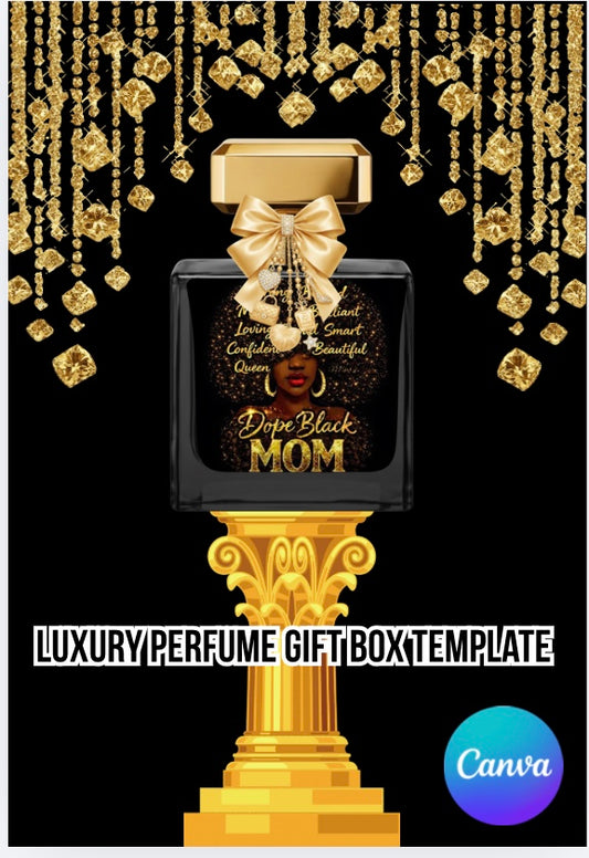Mothers Day  Proud Black Mom Perfume Gift Box Template