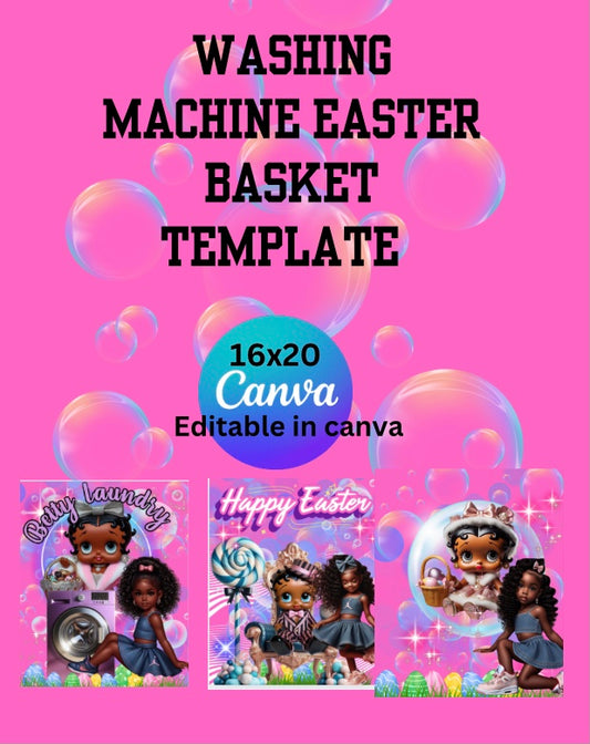 Washing machine Easter basket template Betty Boop