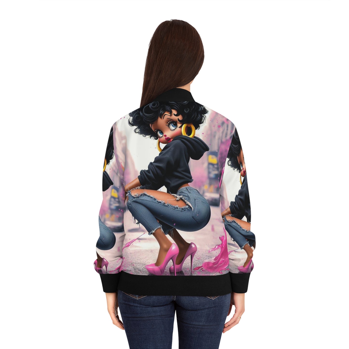 Betty Boop Women's Bomber Jacket (AOP)