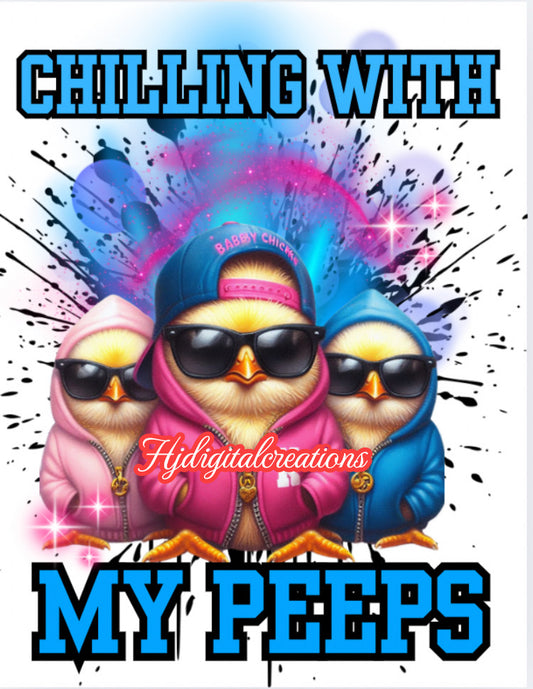 Chilling with my peeps t shirt design template