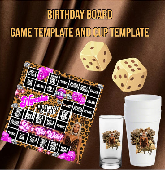 Birthday Gameboard & Cup design