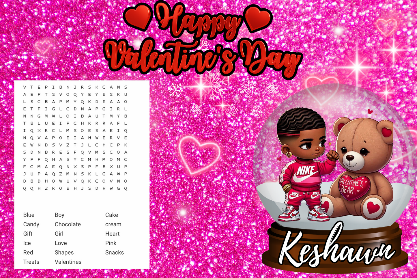 Valentines Day Puzzle  Template